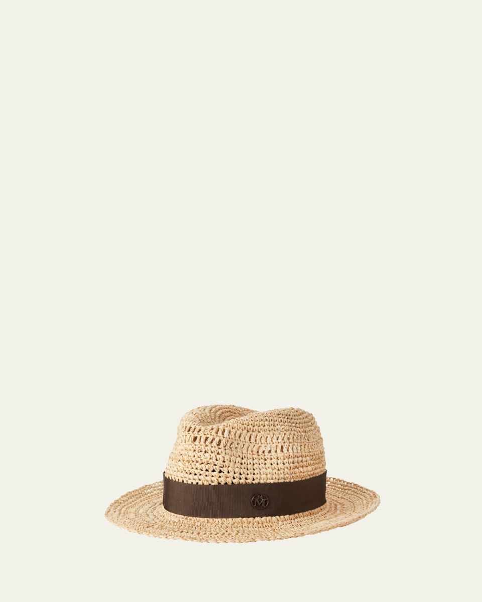 Elias Crochet Raffia Fedora Hat